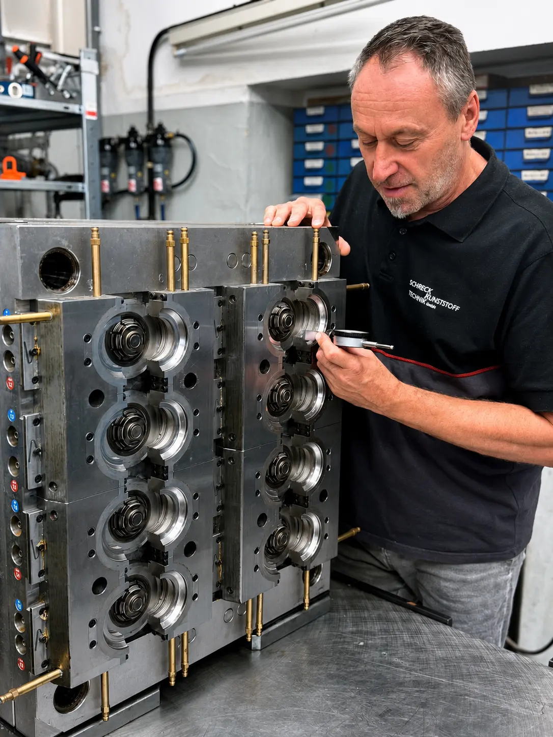 Reparatur eines Spritzgusswerkzeugs bei SKT